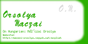 orsolya maczai business card